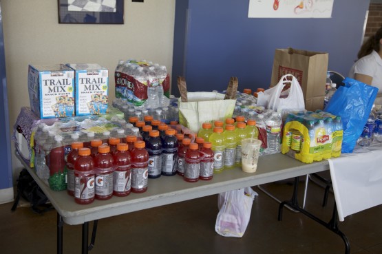 The UCCS United Languages & Cultures Association food and supply drive in the UC.