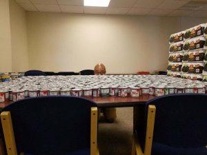 Branden Williams with canned soup