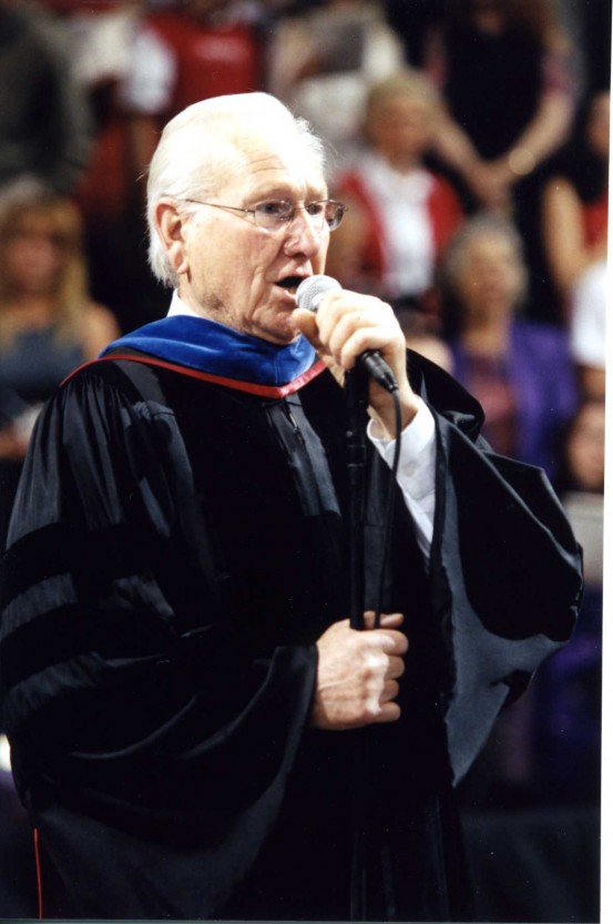 Paul Ballantyne singing at commencement