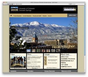 UCCS homepage screenshot