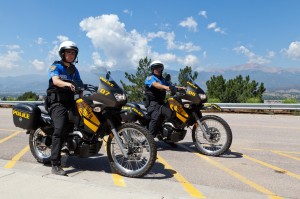 UCCS police officers on motorcycles