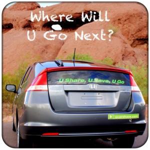 U Car Share promo graphic - Where Will U Go Next?
