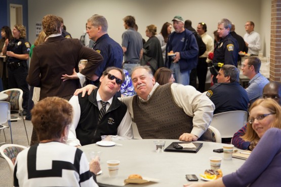 People gathered for the 2011 Cops, Coffee and Doughnuts event