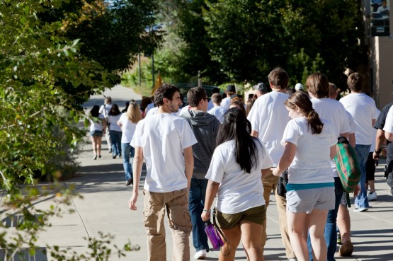 Students marching