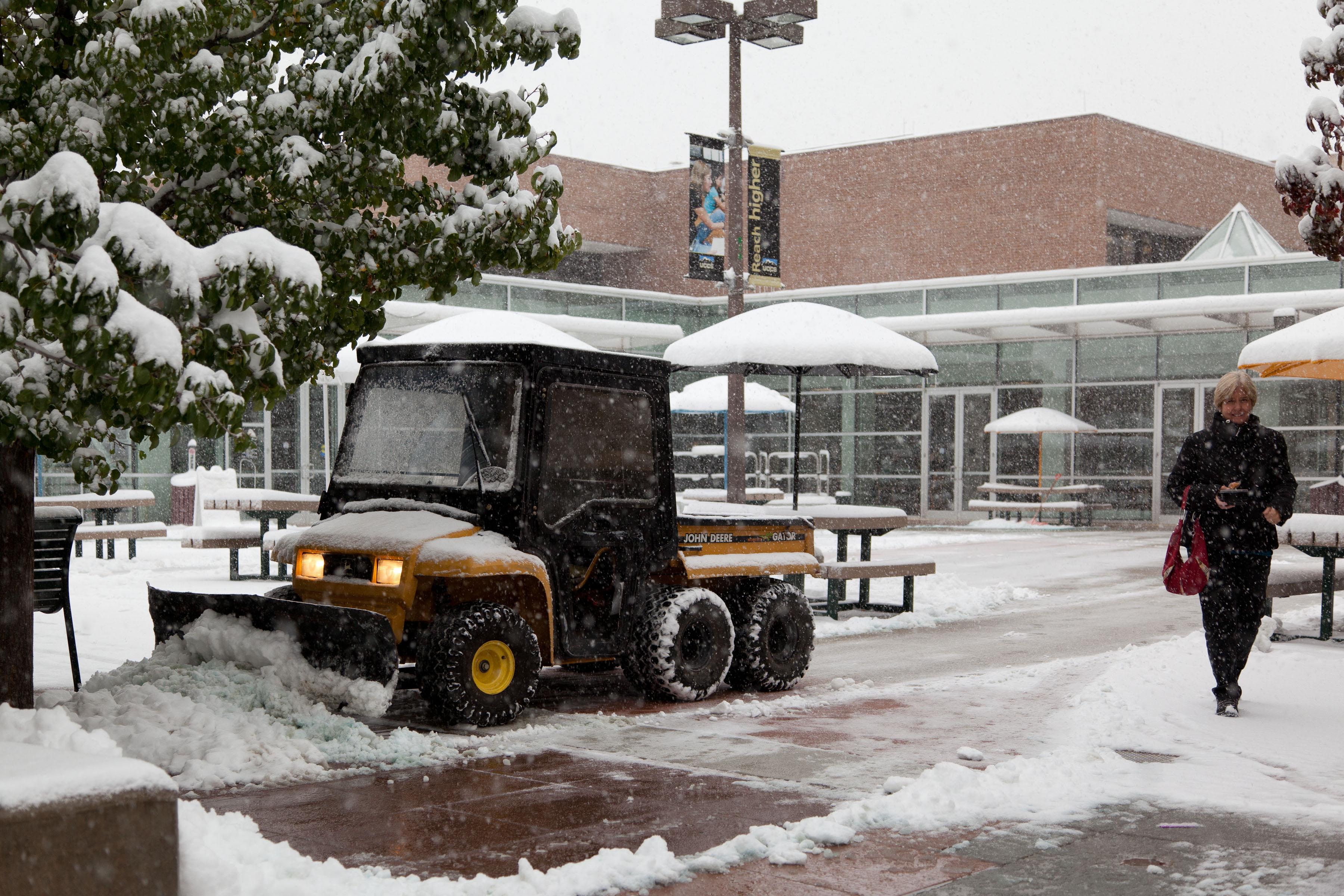Winter weather and snow on campus