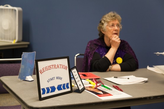 Blood Drive registration desk