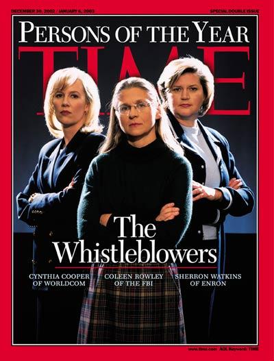 Time Magazine cover featuring The Whistleblowers