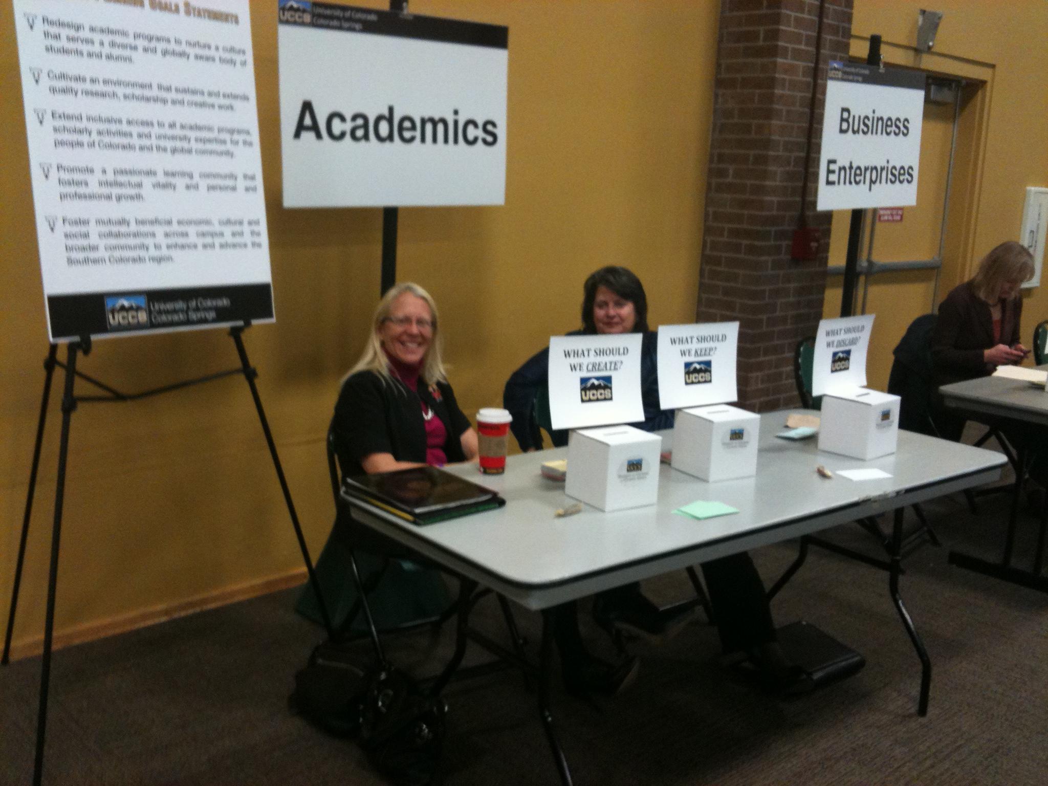 The academics table at the strategic planning feedback session