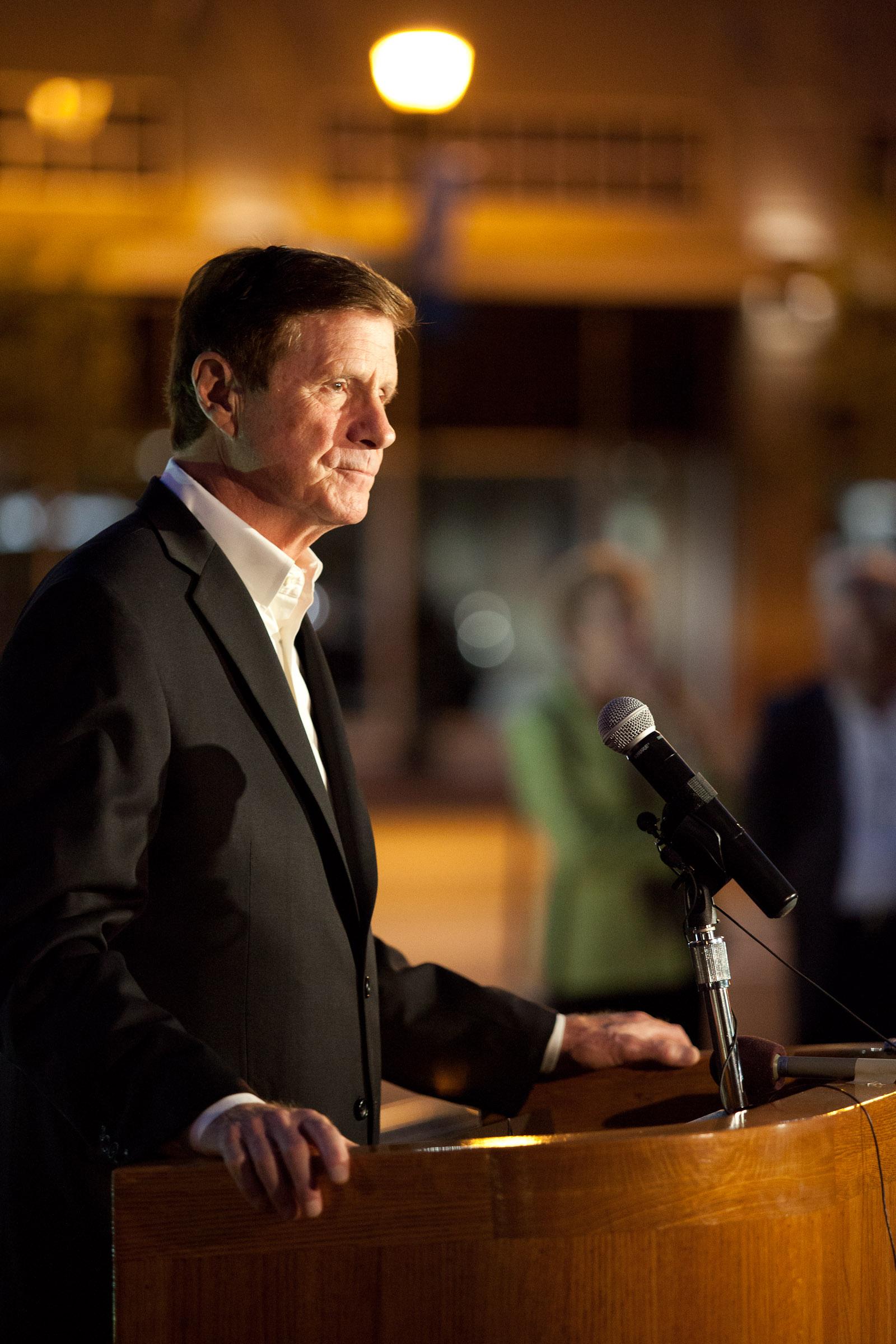 Mayor Bach at the Memorial Lease Press Conference