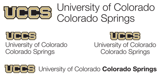UCCS logo signature arrangements