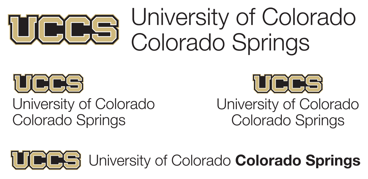 UCCS logo signature arrangements