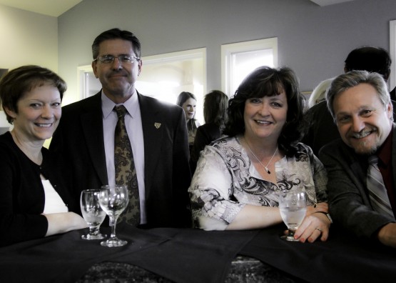 Coleen Kirkham, Steve Kirkham, Iryse Naro, and Dave Naro enjoy a March 19 reception for faculty and staff members who donated to the CU Foundation.