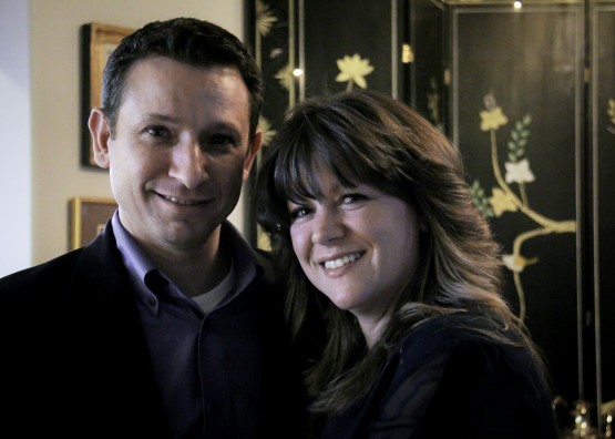 Graym Sutz and Amy Sutz at a March 19 reception for faculty and staff who have donated to the CU Foundation.