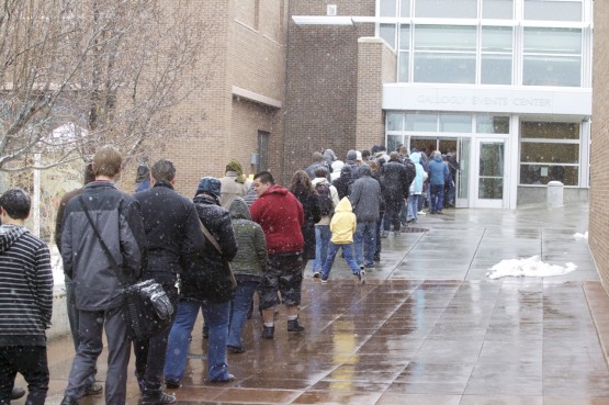 Hundreds of UCCS and Colorado Springs community members braved the snow to stand in line for Neil deGrasse Tyson's lecture.