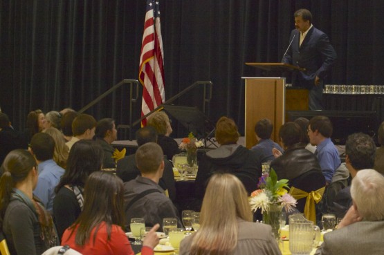 Prior to his lecture, Tyson spoke at the Department of the Residential Life and Housing's annual 3.2 Dinner.