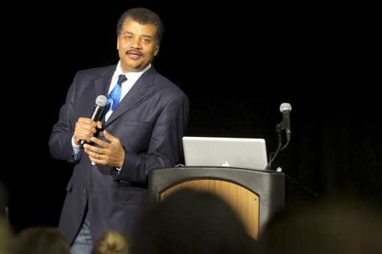 Tyson's lecture was titled "America's Past, Present, and Future in Space."