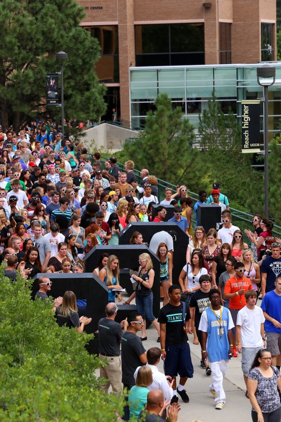 Students were greeted by UCCS faculty and staff as they left Convocation