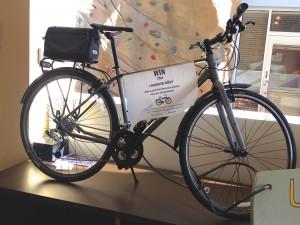 Prizes range from locks and air pumps to jerseys and even this commuter bike