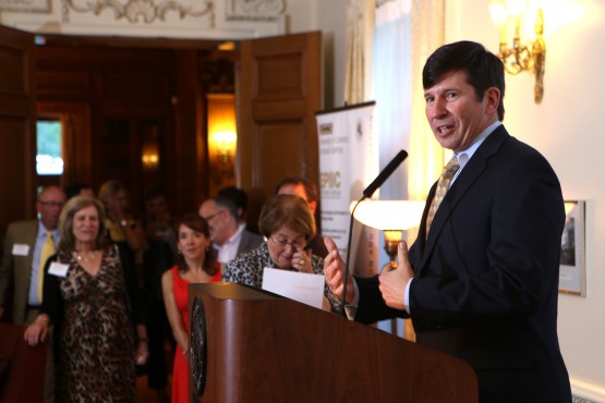 Michael Larson delivers remarks at an EPIIC community update.