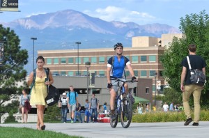 Bicyclists find UCCS accommodating.