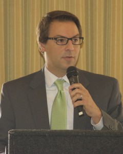 Joe Postell, assistant professor, Department of Political Science, served as the emcee of an April 2 event sponsored by the Center for the Study of Government and the Individual.