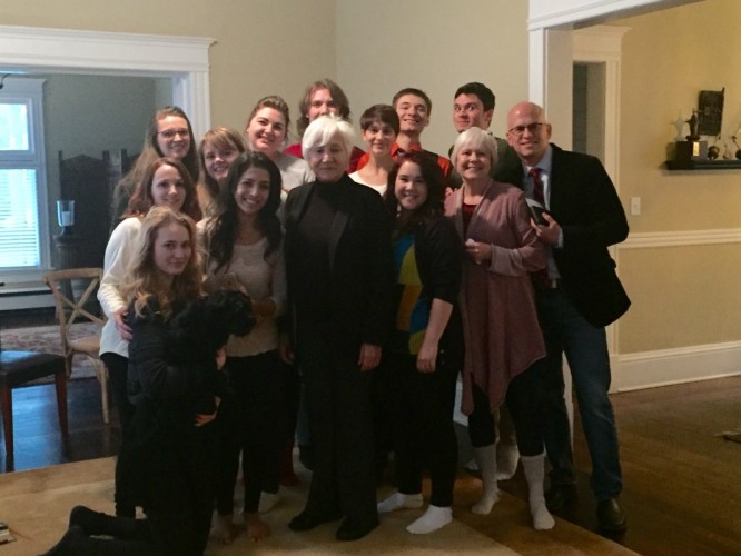 Performing arts students pose with actress Olympia Dukakis Nov. 17.