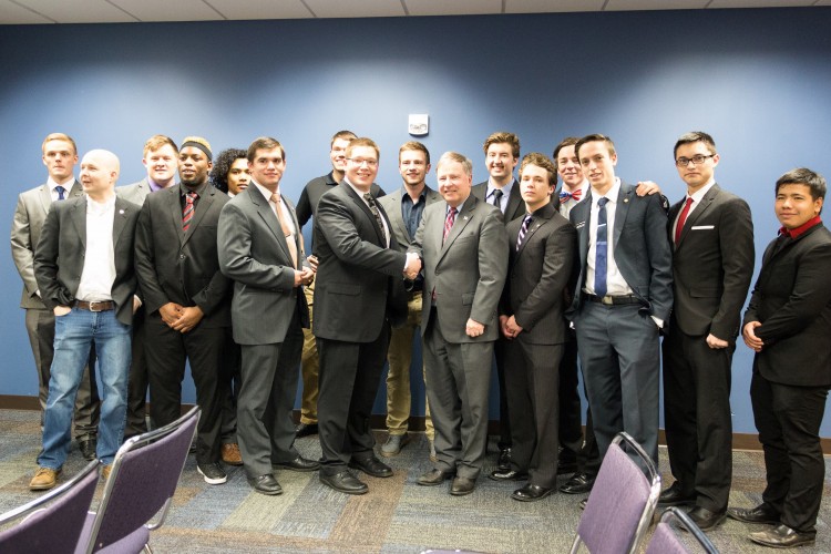 Members of SAE fraternity pose with Rep. Doug Lamborn, R-Colorado Springs.