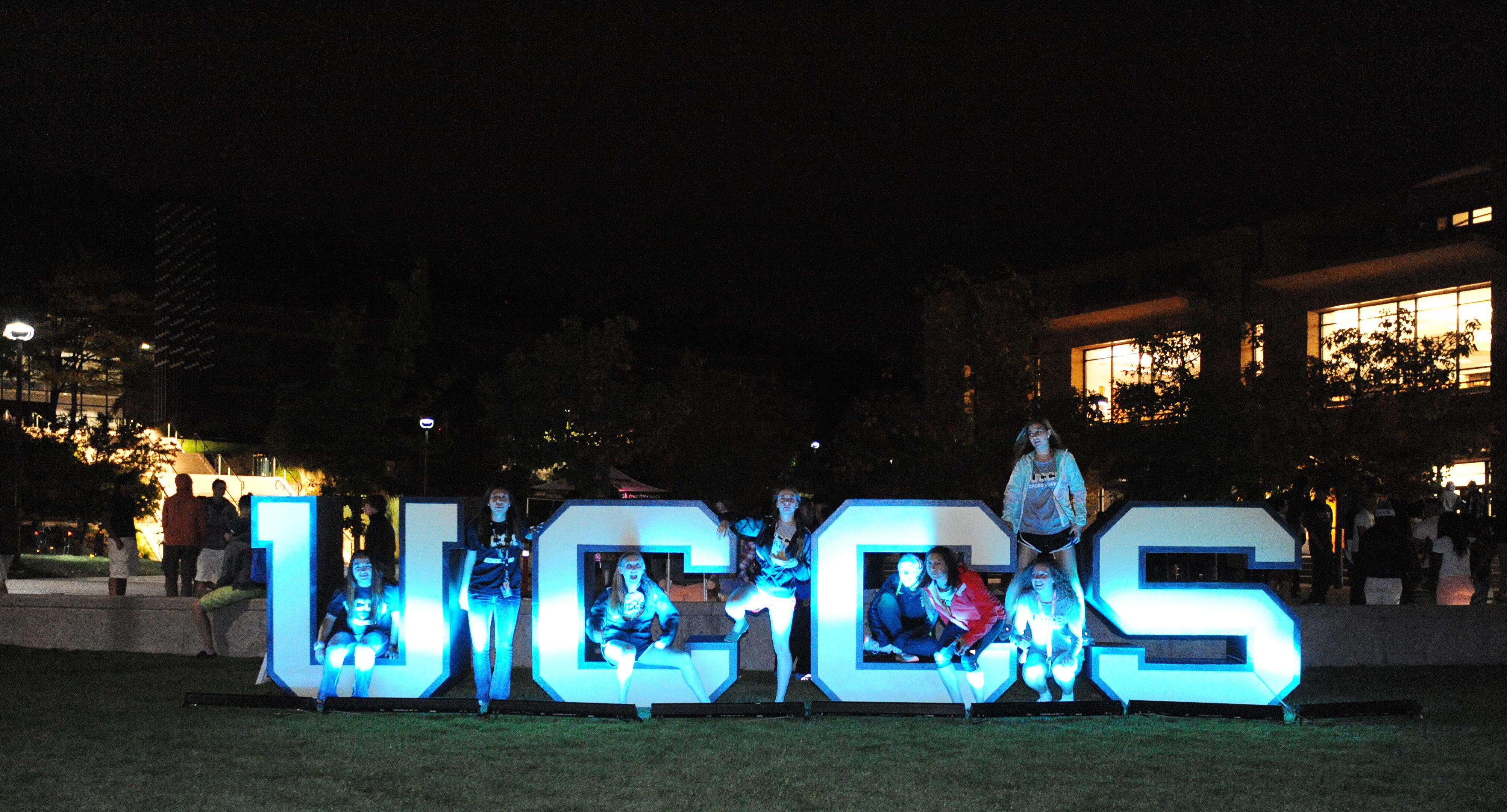 UCCS Homecoming "Light the Spine" Thursday October 8, 2015. Photo by Jeff Kearney.