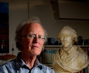 Murray Ross with a bust of Shakespeare in the background