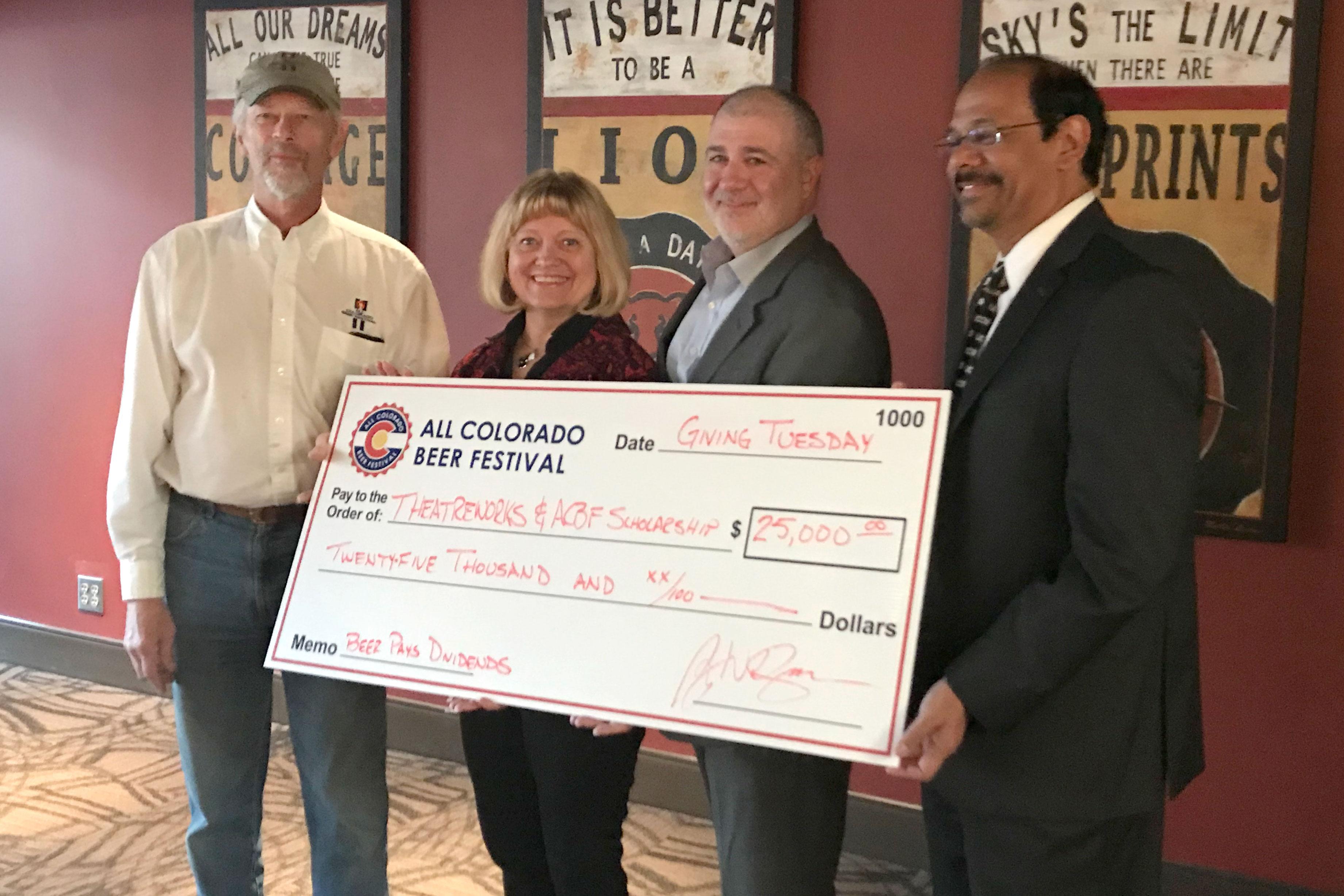 The All Colorado Beer Festival donates $25,000 to UCCS Theatreworks on Giving Tuesday