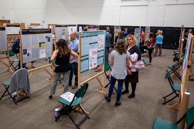 Students present during the 2018 Graduate School Research Showcase