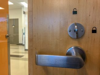 New door lock in Centennial Hall