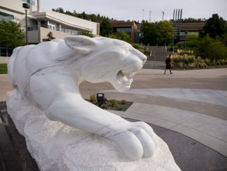 Mountain Lion statue on El Pomar Plaza