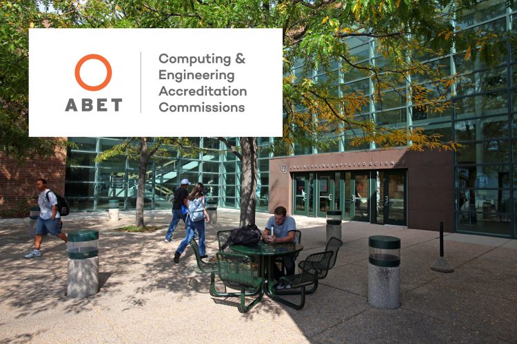 Engineering and Applied Science Building with the ABET logo