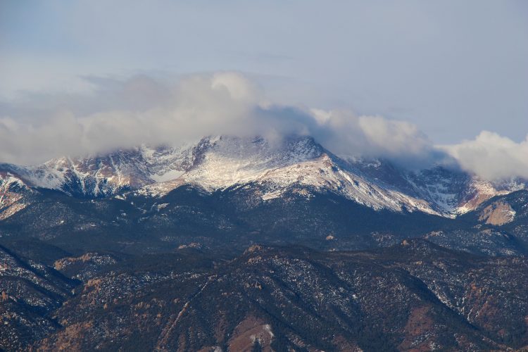 Morning clouds over the peak from Dwire Hall.