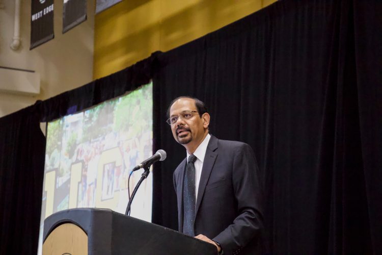 Chancellor Reddy addresses new students at the 2019 Convocation ceremony.