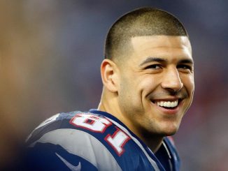 Aaron Hernandez in a Patriots uniform