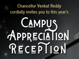 An invitation from Chancellor Venkat Reddy to the 2020 Campus Appreciation Reception