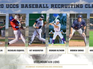 Action photos of six baseball student-athletes