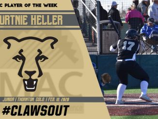 Graphic of Courtnie Heller as the RMAC Player of the Week