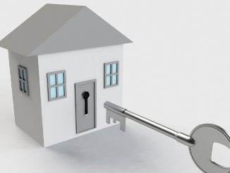 A house with a key graphic