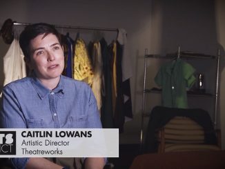 Screenshot of an interview with Caitlin Lowans on the show Arts District on Rocky Mountain PBS