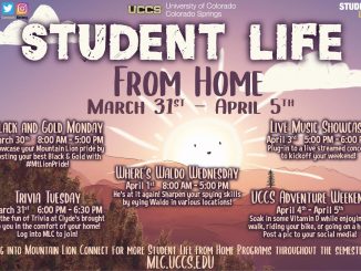 Promotional flyer with dates and times for Student Life from home week
