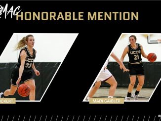 Action photos of Abby Feickert and Madi Gaibler