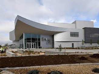 Exterior of the main entrance of the Ent Center for the Arts