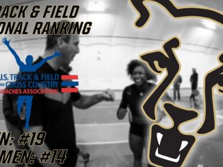 Graphic with national track rankings for men's and women's teams