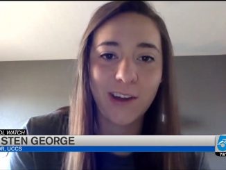 Screenshot of Kristen George doing a video interview