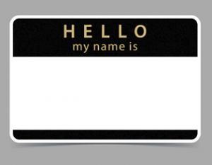 "Hello my name is" graphic