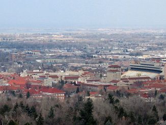 A high photography of the CU Boulder campus looking to the northeast