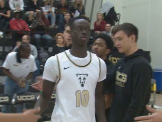 Padiet Wang being introduced during pregame of a basketball game